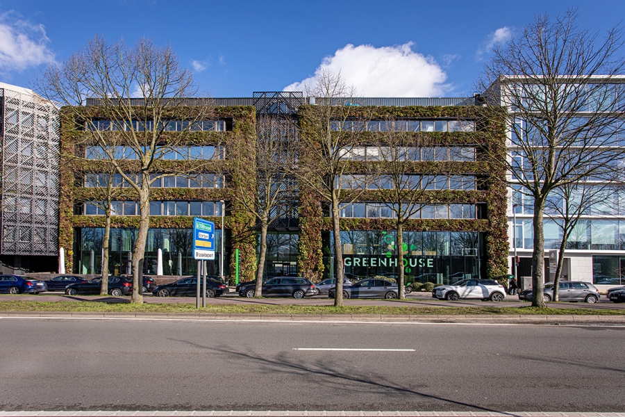 La façade du siège principal ey Greenhouse Antwerp
